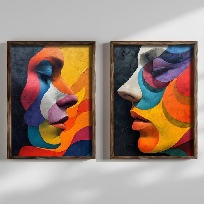 Wallity Conjunto de 2 Pinturas Decorativas AI134 Multicolor